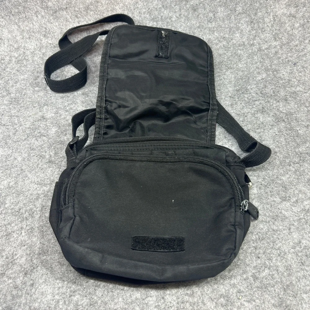Extreme Unisex Small Crossbody Messenger Bag OS Black Nylon Multi Pocket Utility